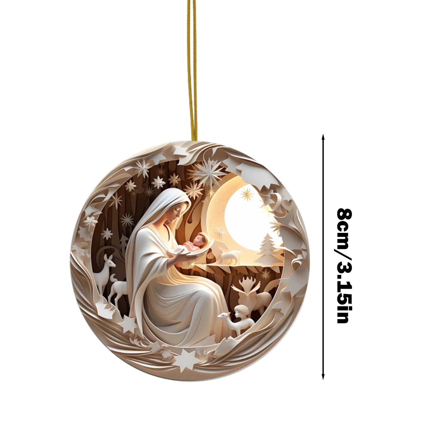 Set de 12 Adornos Navideños de Madera