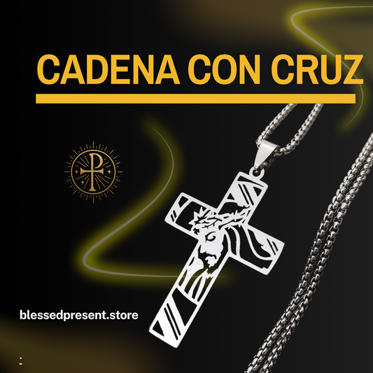 Cadena y Dije de Cruz con Corona de Espinas