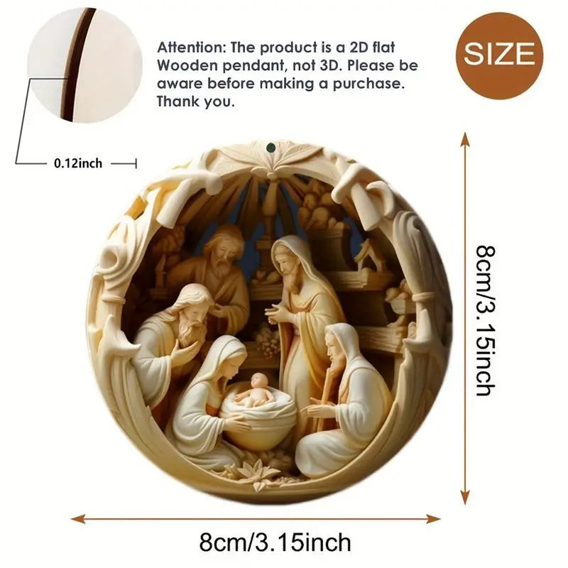 Set de 12 Adornos Navideños de Madera